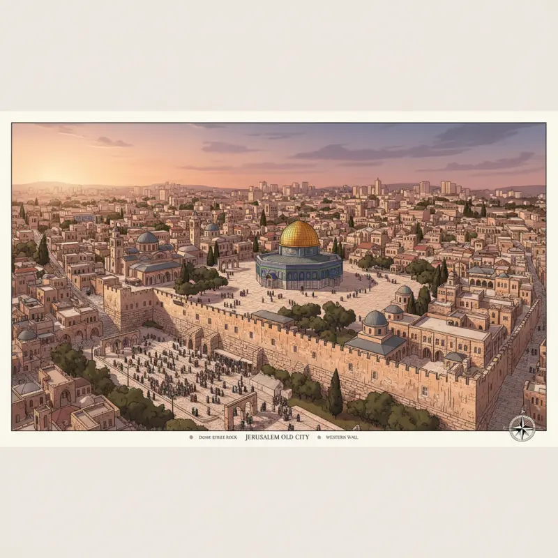 Jerusalem Lugares Santos Mapa — Israel Descomplicado