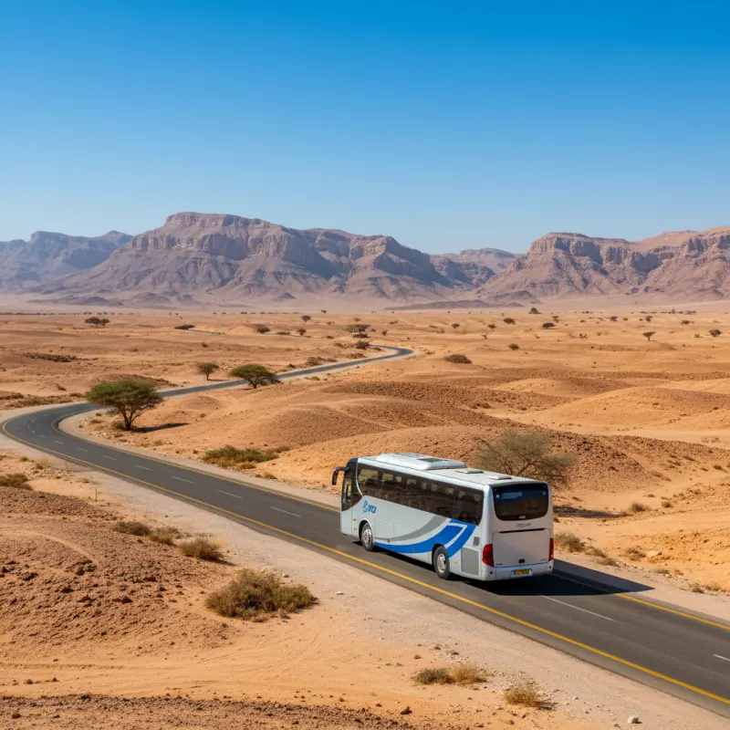 Estrada no deserto de Israel — caravana terra santa
