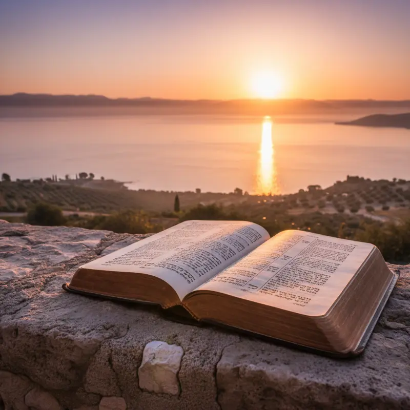 Bíblia aberta com luz — devocional sobre Israel